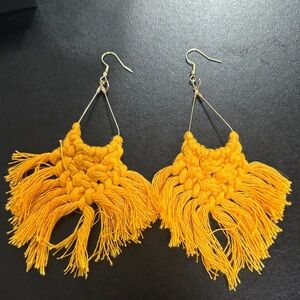 Golden Sunburst Fringe Earrings